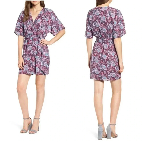 REBECCA MINKOFF NWOT Janae Floral Wrap Dress Size Large - Picture 1 of 8